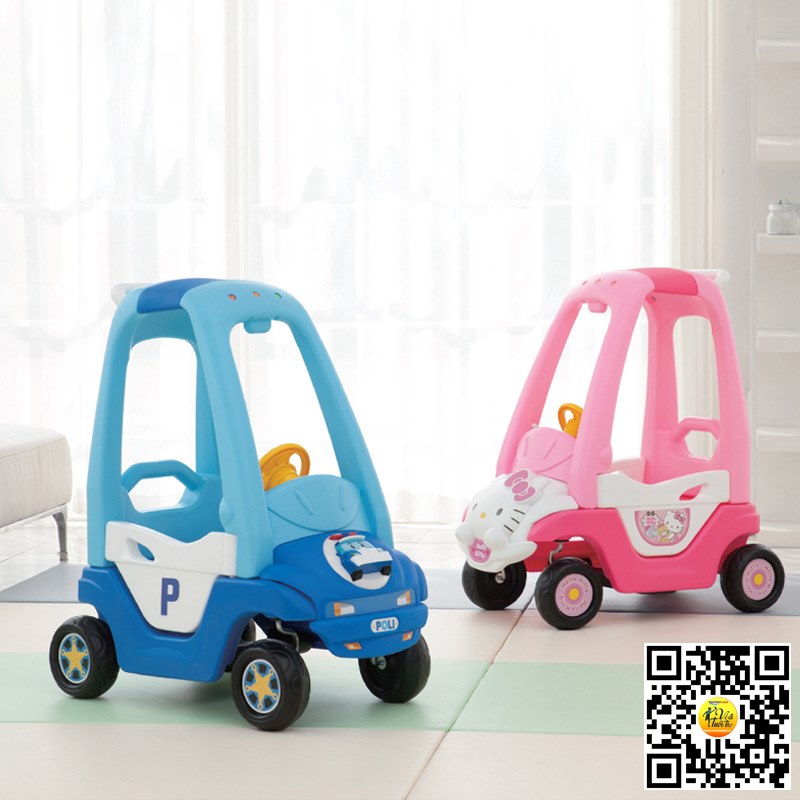 Xe chòi chân ô tô Kitty vui chơi Cho bé  Size 84x74x44 Cm Nhựa HDPE Nguyên sinh công nghệ Châu âu