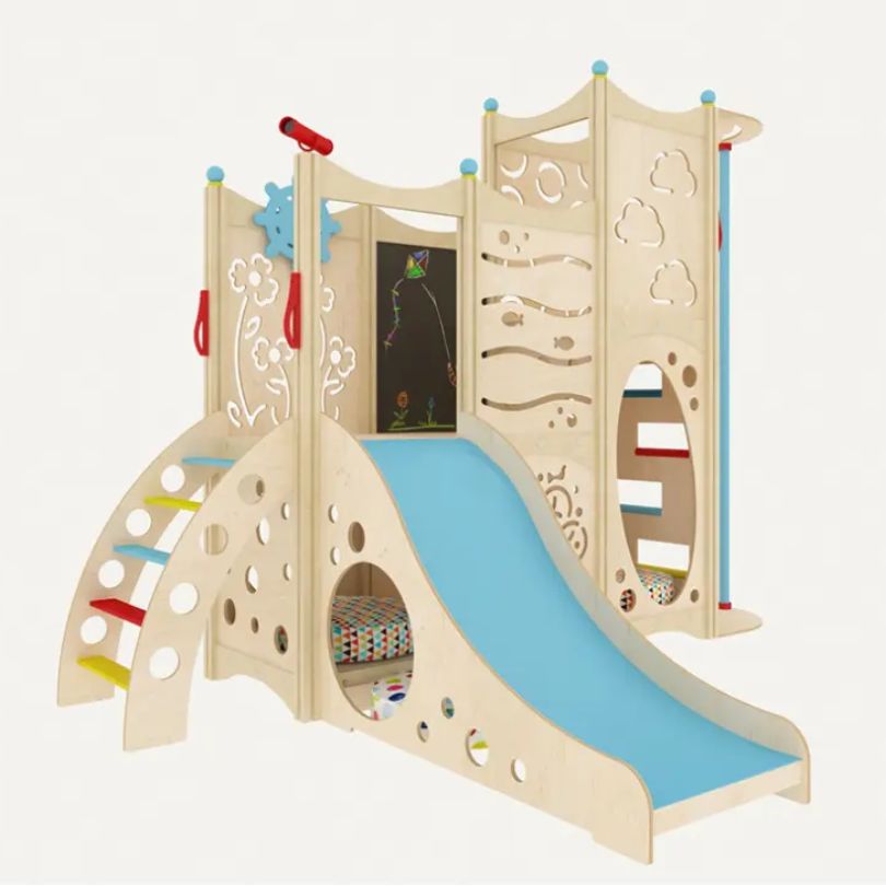 Bộ Cầu Trượt Leo Núi Liên Hoàn Bằng Gỗ Cao Cấp – Không Gian Vận Động Mini Cho Bé Ngay Tại Nhà