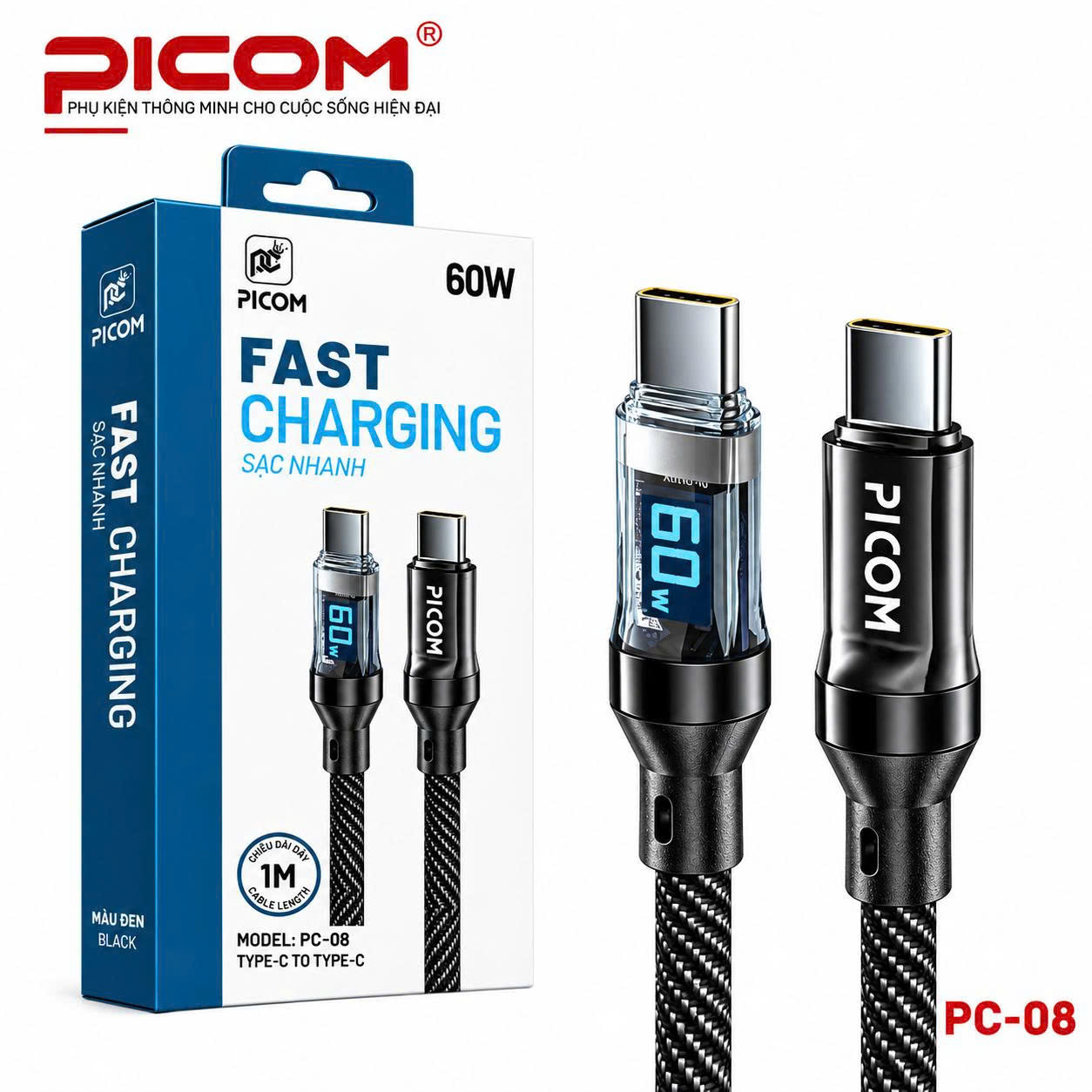 CÁP SẠC NHANH PICOM PC-08 – 60W