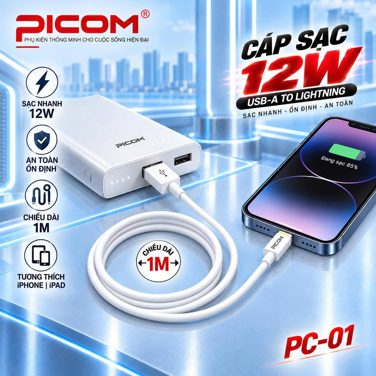 CÁP SẠC CHÍNH HÃNG PICOM PC-01