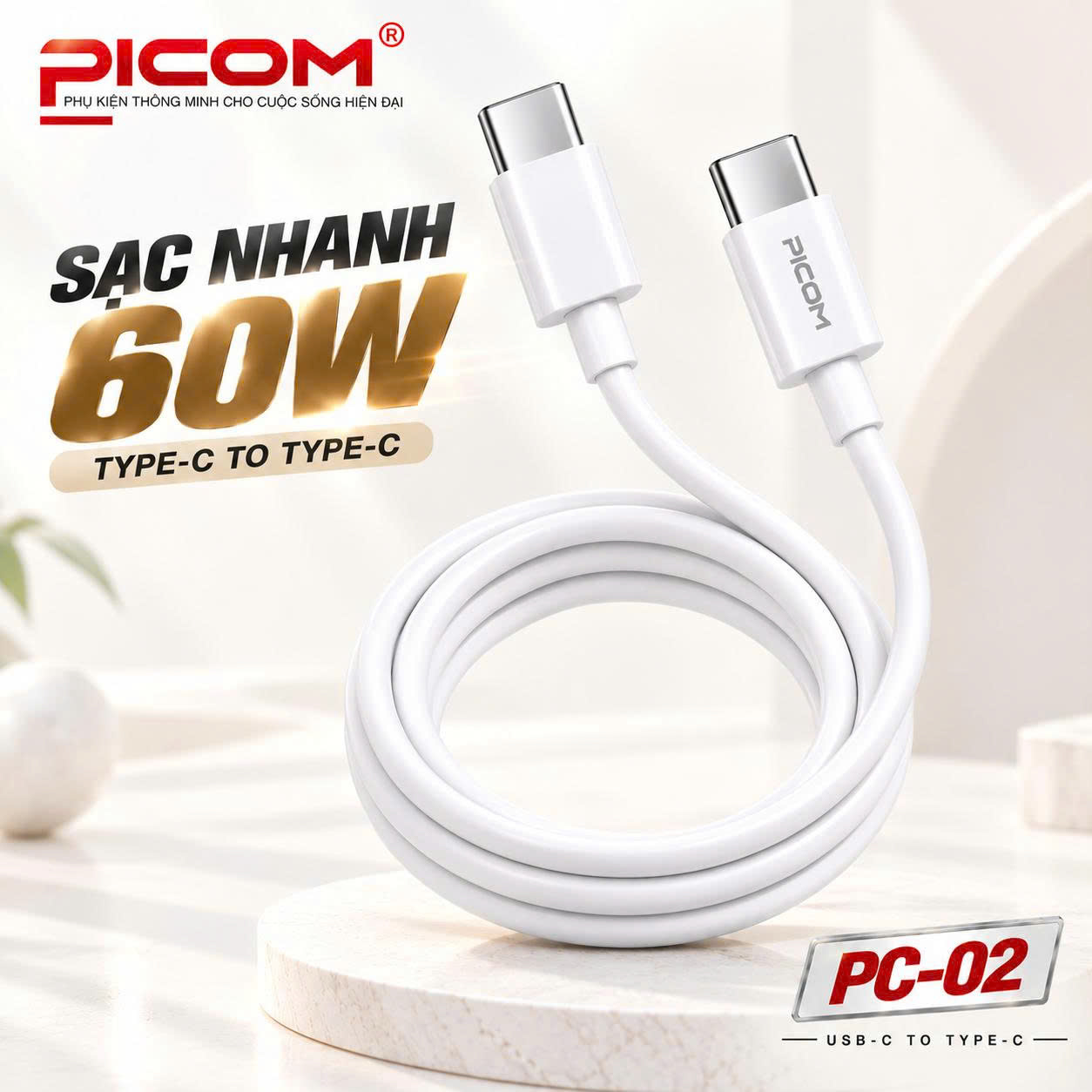 CÁP SẠC NHANH PICOM PC-02 – 60W