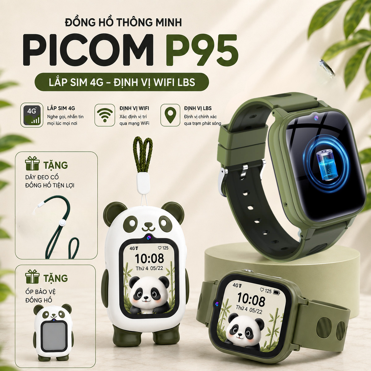 PICOM P95 4G – PIN KHỦNG 800mAh, MÀN HÌNH LỚN 1.83 INCH