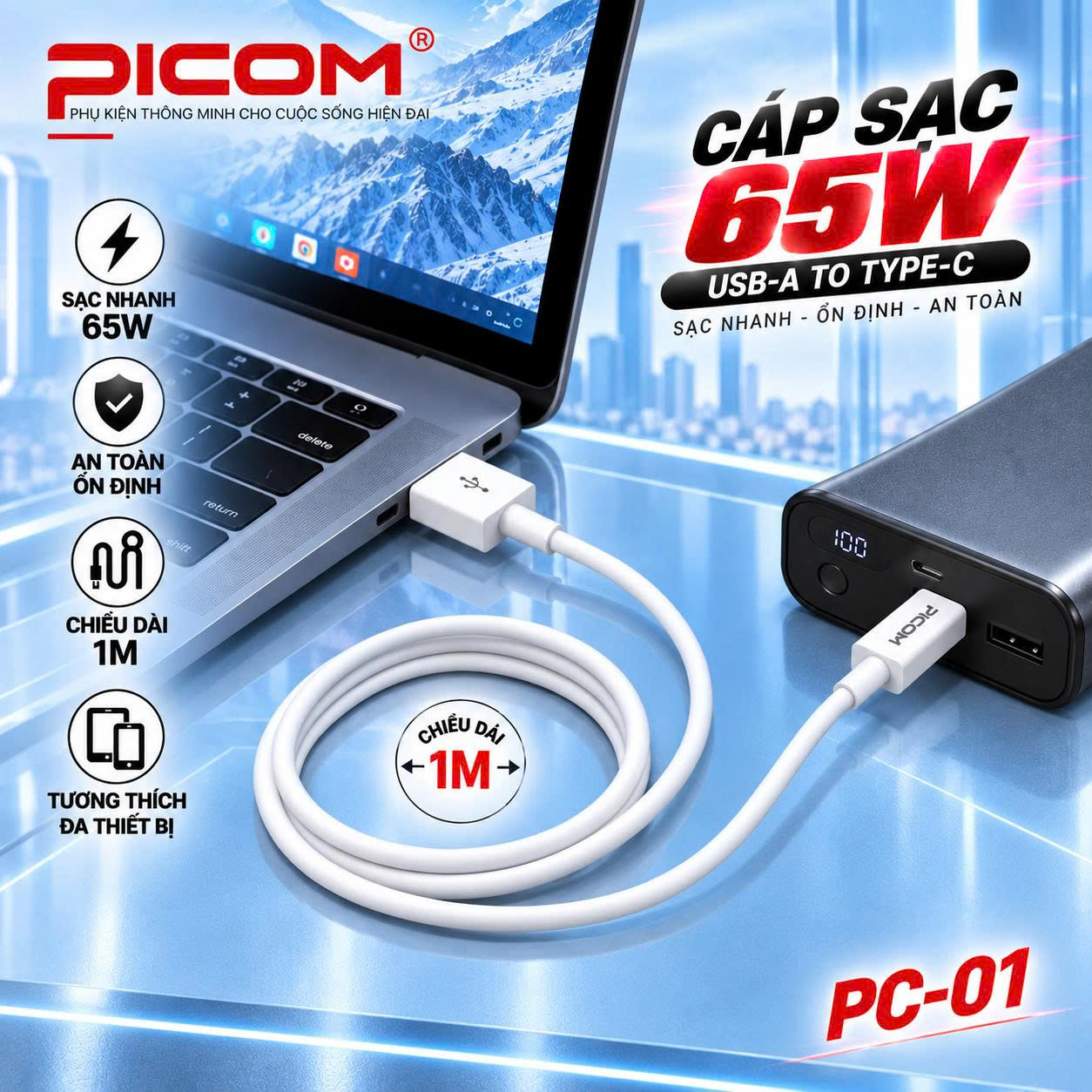 CÁP SẠC CHÍNH HÃNG PICOM PC-01