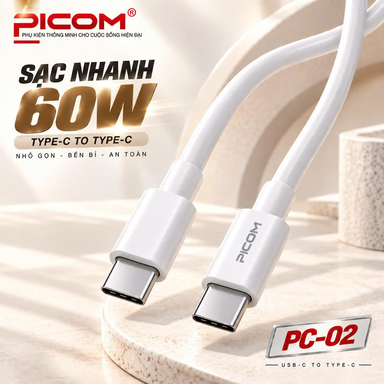 CÁP SẠC NHANH PICOM PC-02 – 60W