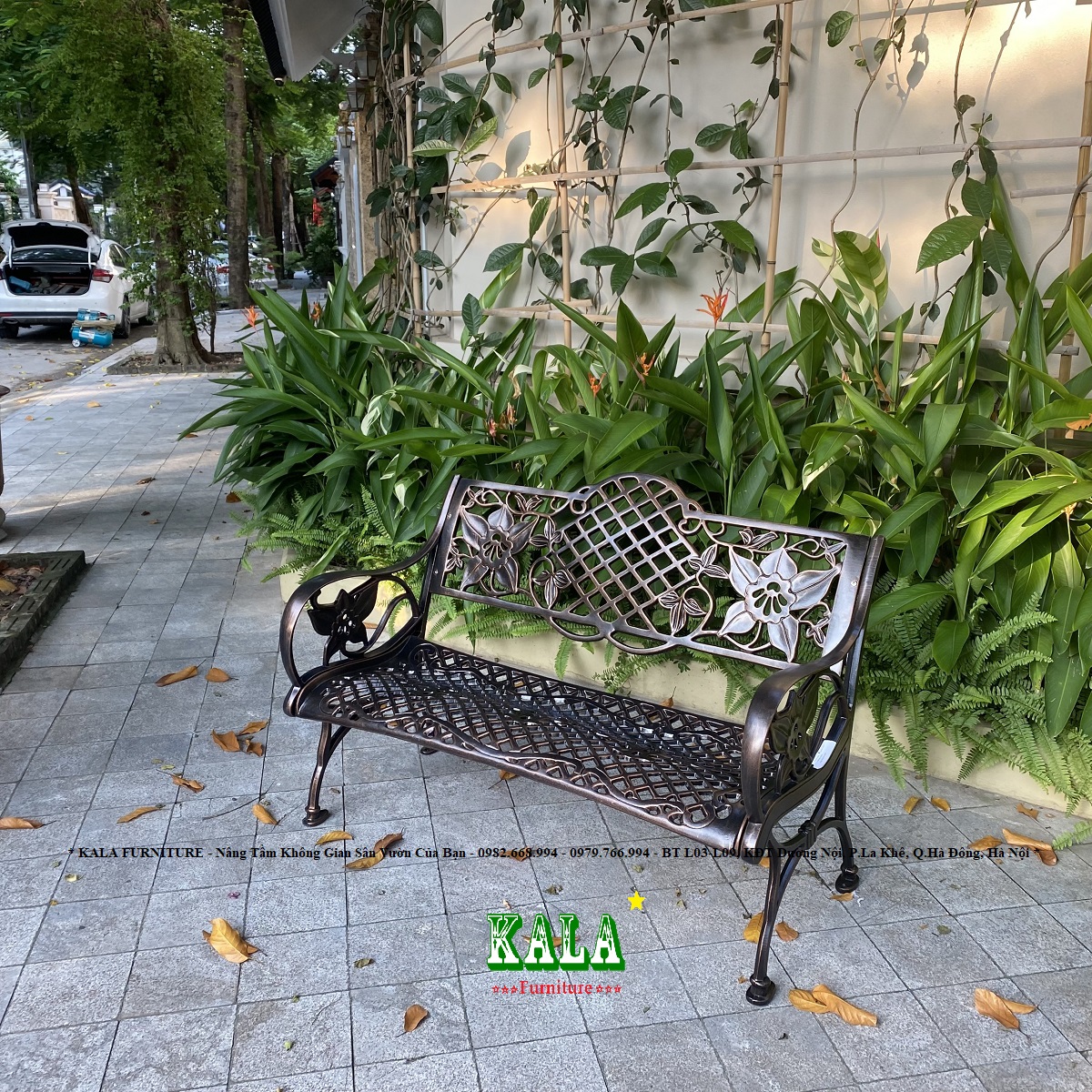 Ghế băng nhôm đúc dài 117