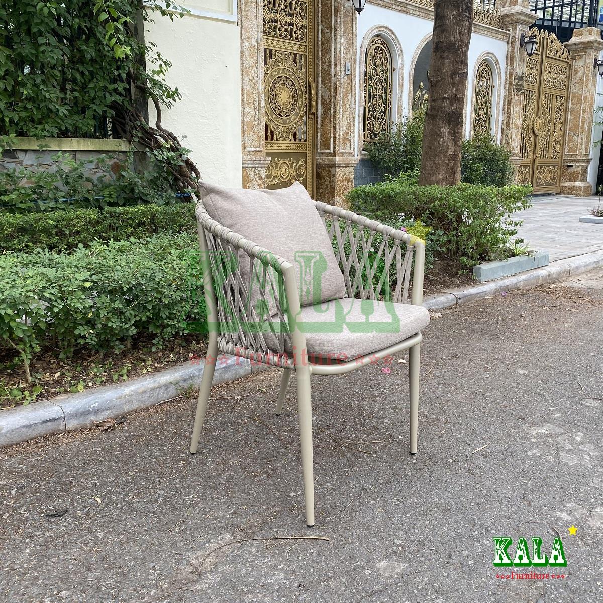 Ghế nhôm dây dù Aluminum màu trắng