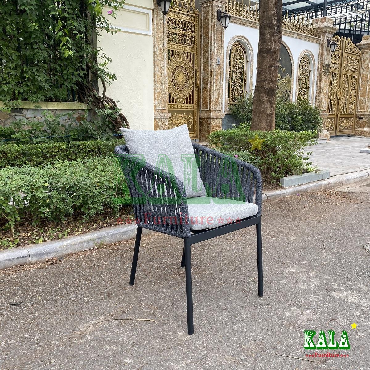 Ghế nhôm dây dù Aluminum màu xanh