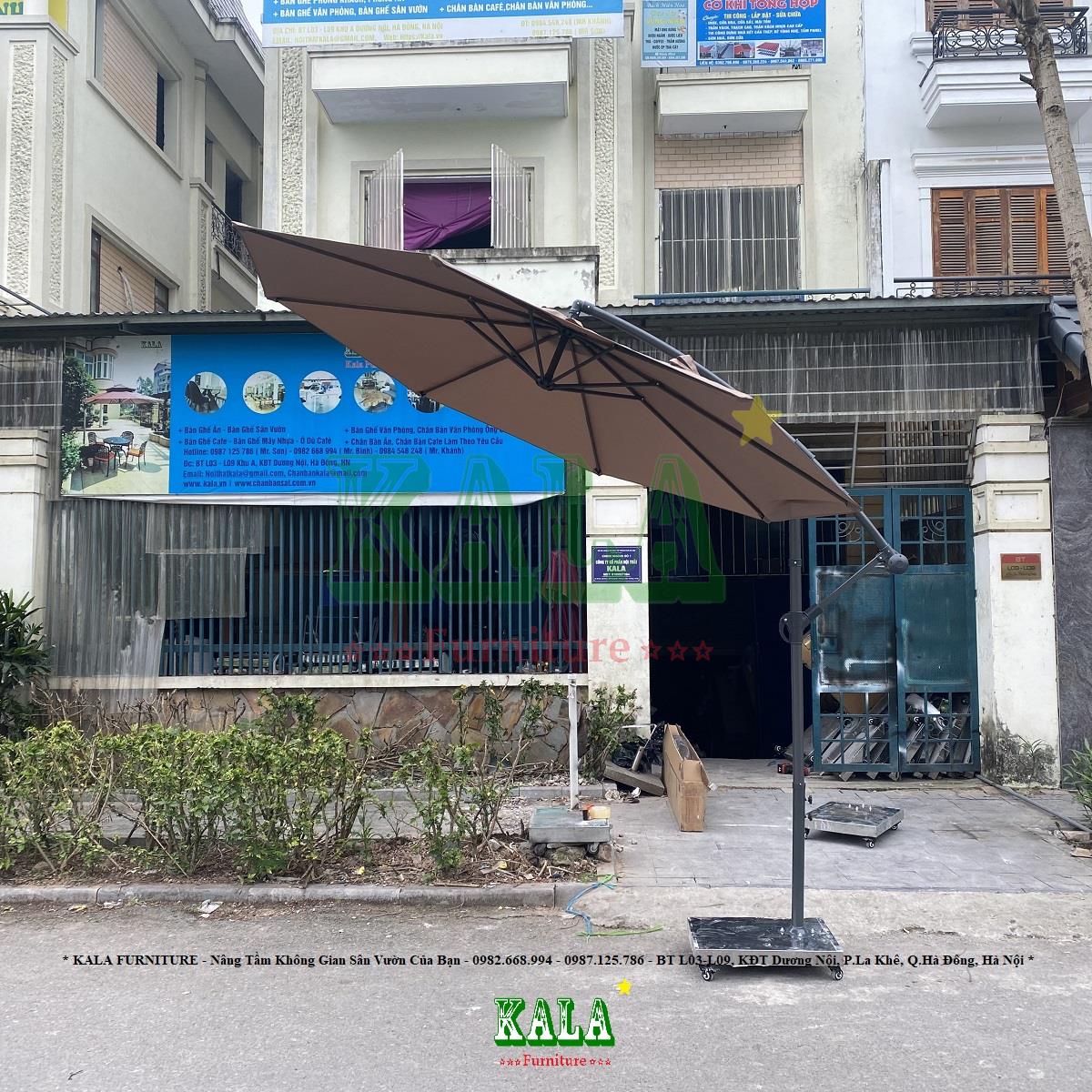 Ô dù lệch tâm tròn 3m màu nâu