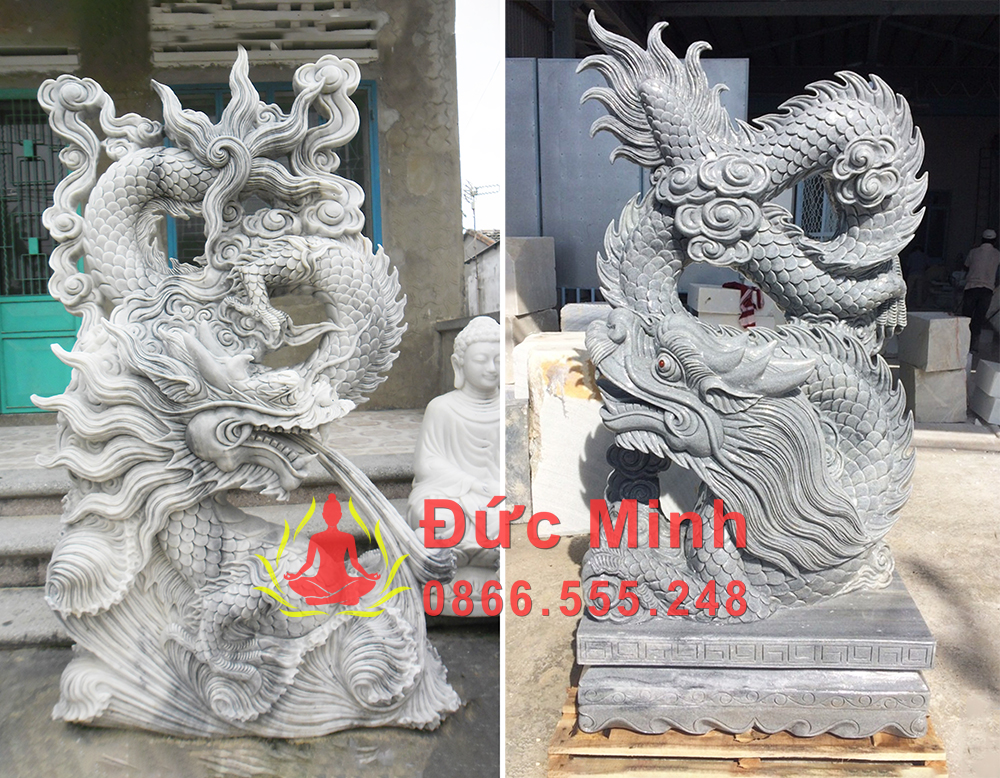 Tượng Rồng Đá Cẩm Thạch Nguyên Khối 100% – Biểu Tượng Phong Thủy Quyền Uy Và Tài Lộc