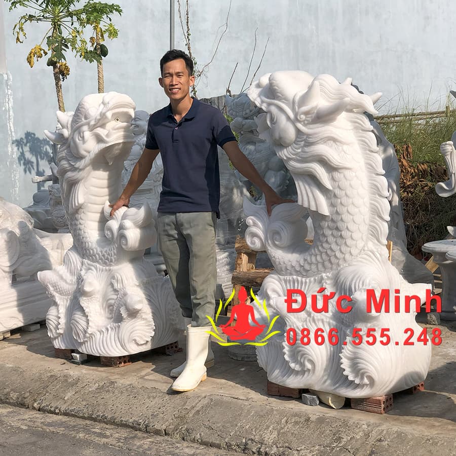 TƯỢNG CÁ CHÉP ĐÁ CẨM THẠCH ĐEP