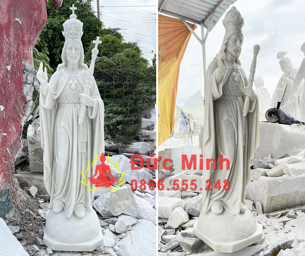 Tượng Chúa Giêsu cứu thế bằng đá trắng tự nhiên cao cấp