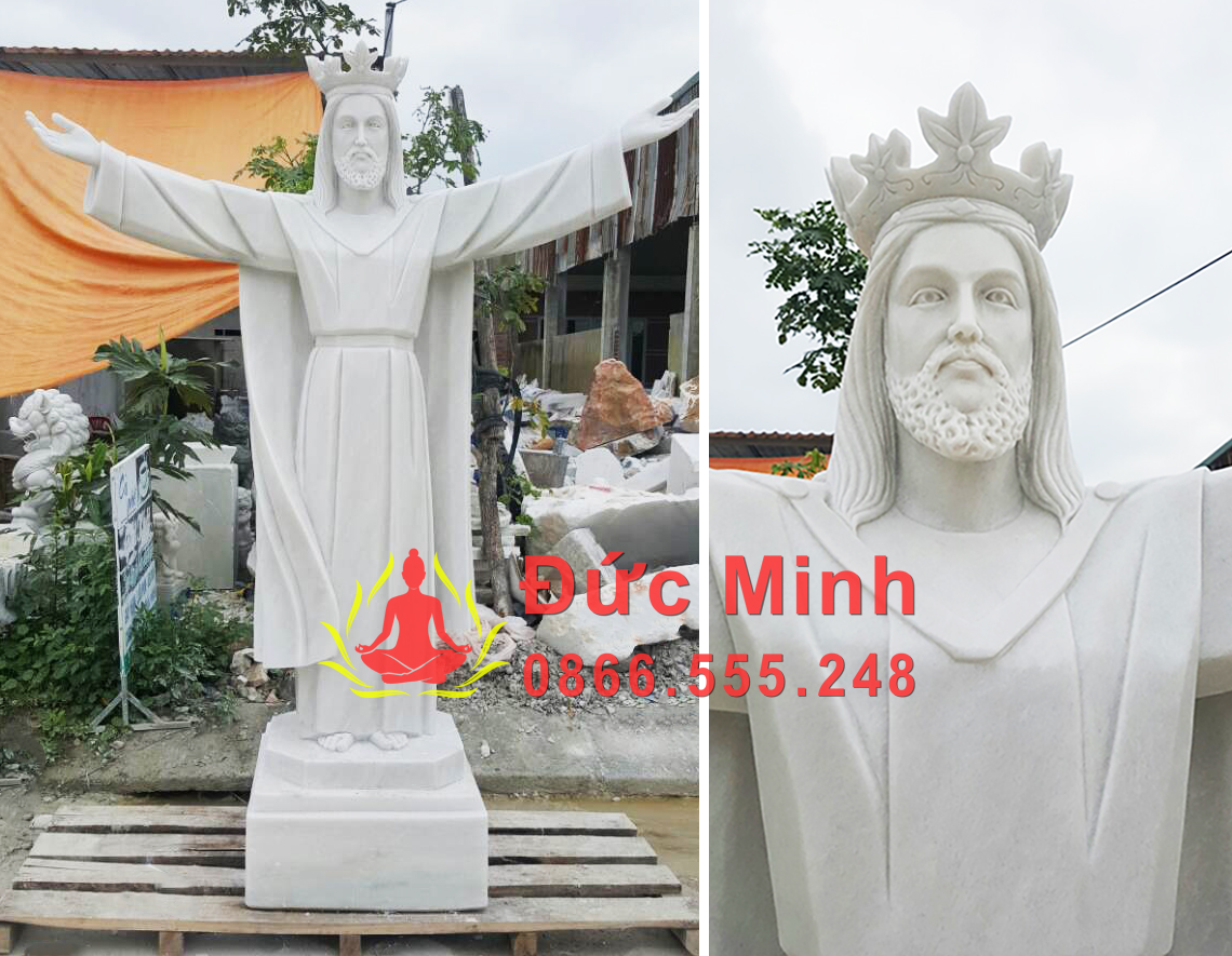 Tượng Chúa Giêsu Kitô Vua bằng đá tự nhiên chạm khắc tinh xảo