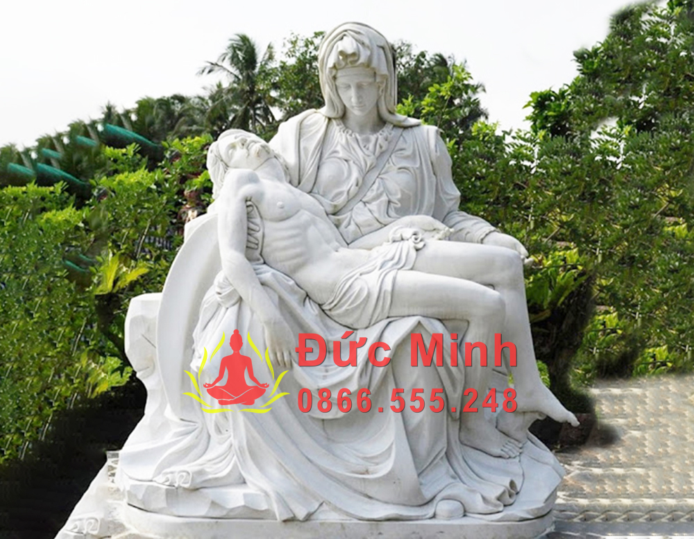 Tượng Đức Mẹ Sầu Bi đá trắng đẹp: