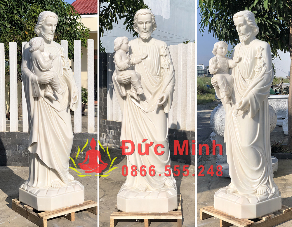 Tượng Thánh Giuse Đẹp Đặt Ngoài Trời Chất Liệu Đá Tự Nhiên