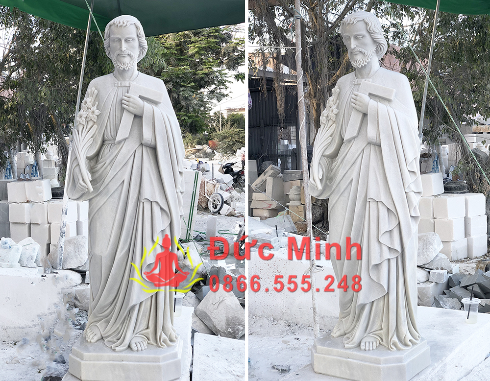 Tượng Thánh Giuse Cầm Thước Thợ Biểu Tượng Lao Động Uy Nghi
