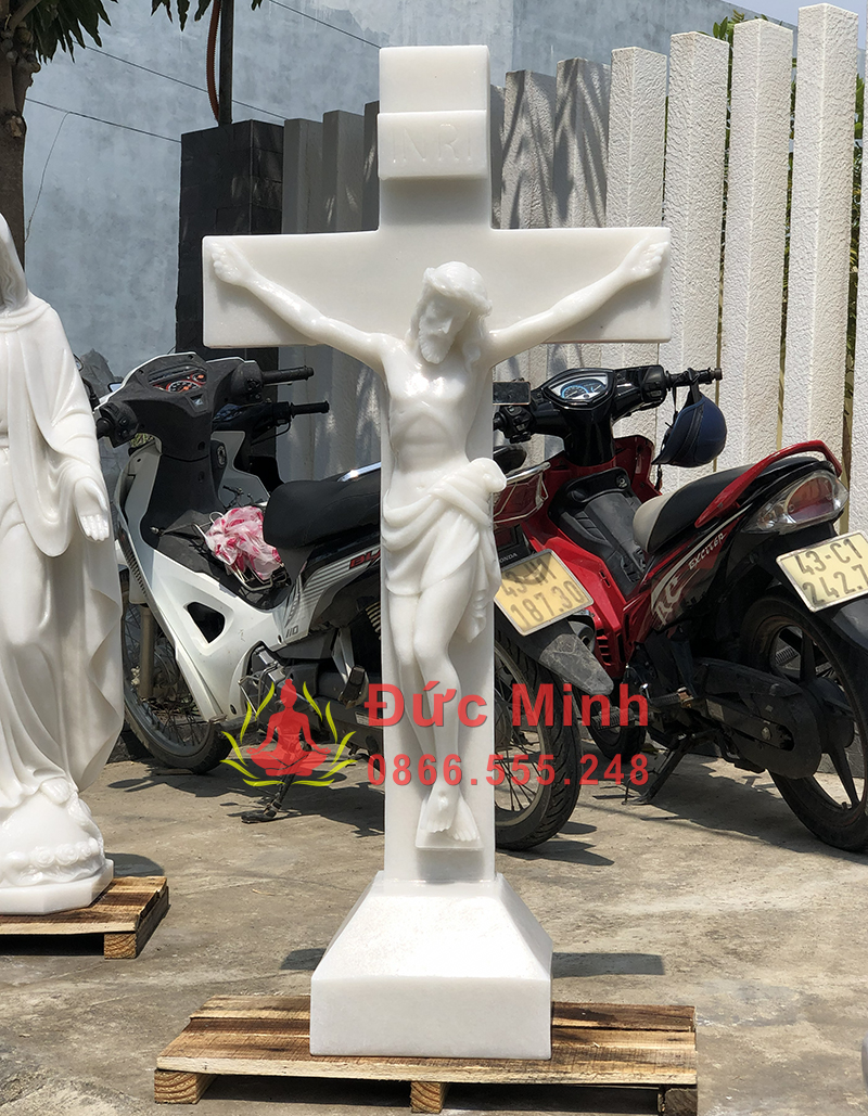 Tượng Chúa Giêsu Chịu Nạn Khổ Lớn - Đá cẩm thạch trắng cao cấp