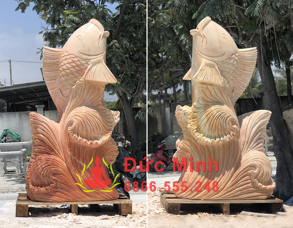 Tượng Cá Chép Đá Vàng Nghệ Thuật