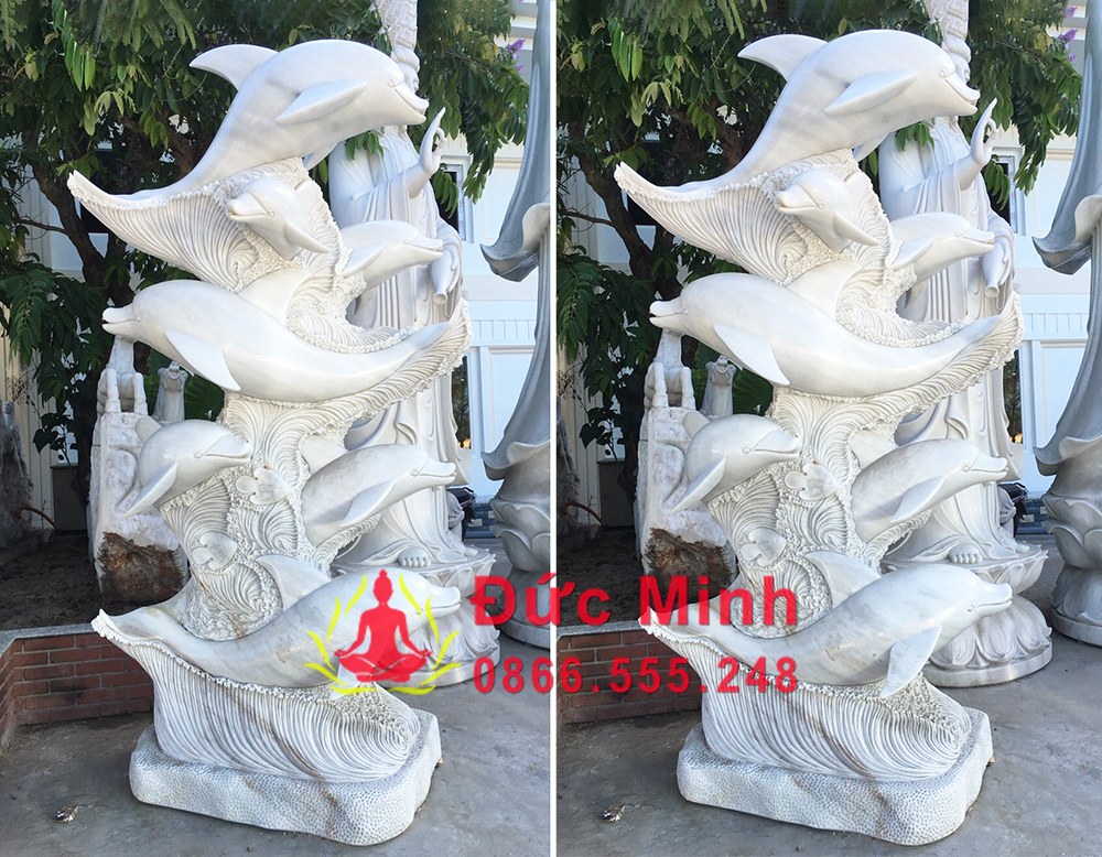 Tượng Cá Heo Bằng Đá Trưng Bày Ngoài Trời