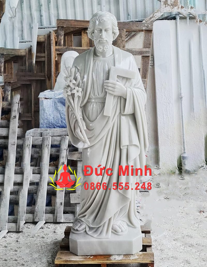 Tượng Thánh Giuse Thợ Đá Cẩm Thạch Đẹp Tại Hà Nội