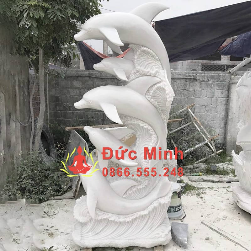 Tượng Cá Heo Đá Trang Trí Sân Vườn Đẹp