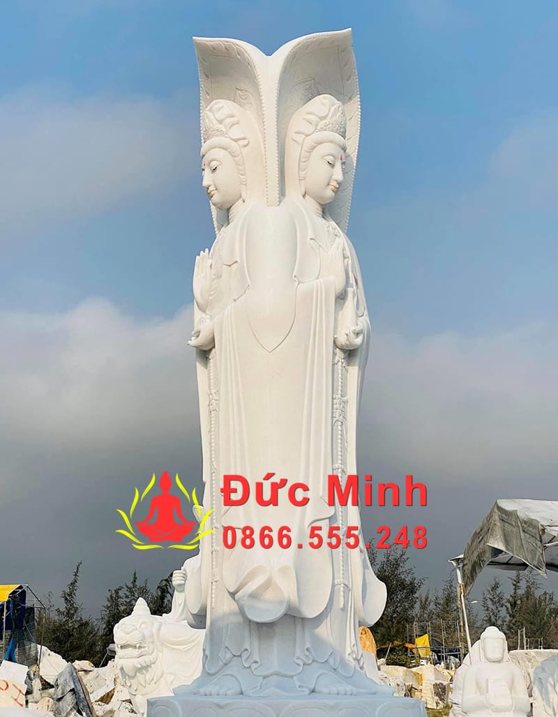 Tượng Mẹ Quan Thế Âm Đá Cẩm Thạch Mỹ Nghệ Cao 5m