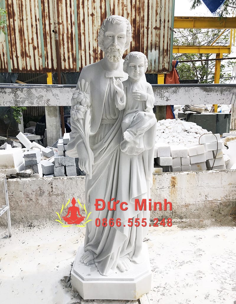 Thánh Giuse Bồng Chúa Bằng Đá Trắng Đẹp Tại Đồng Nai