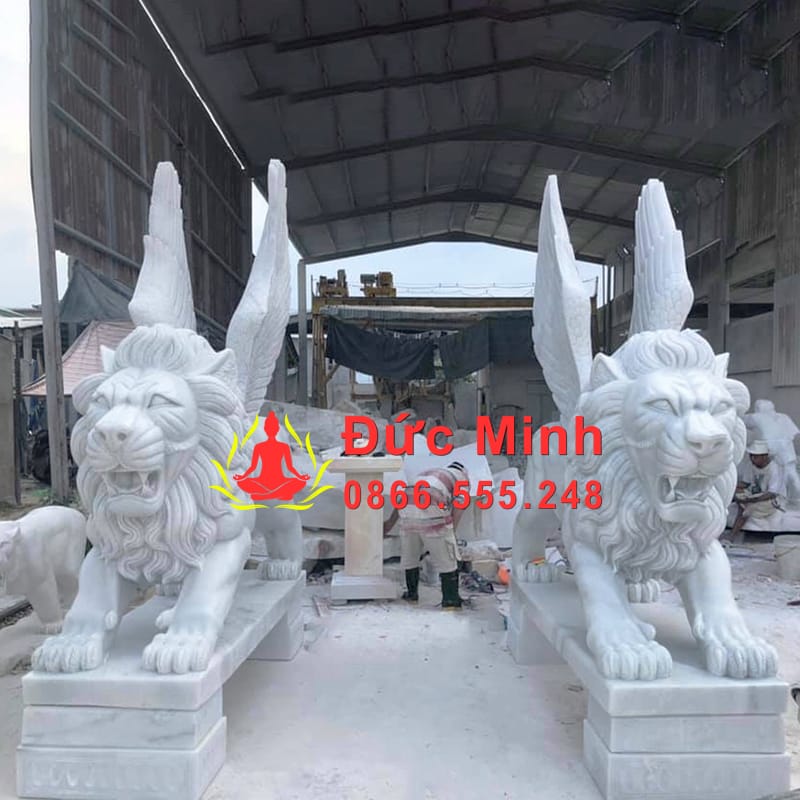 Tượng Sư Tử Đá Có Cánh Phong Thủy Đẹp