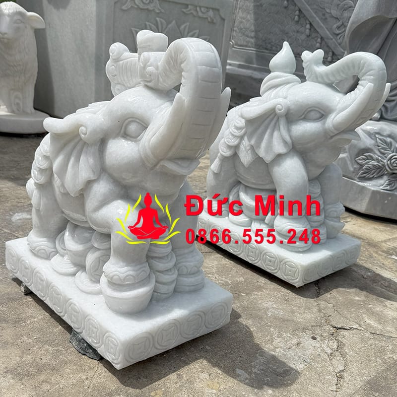 Tượng Voi Đá Phong Thủy Nguyên Khối Đẹp Tại Hà Nội