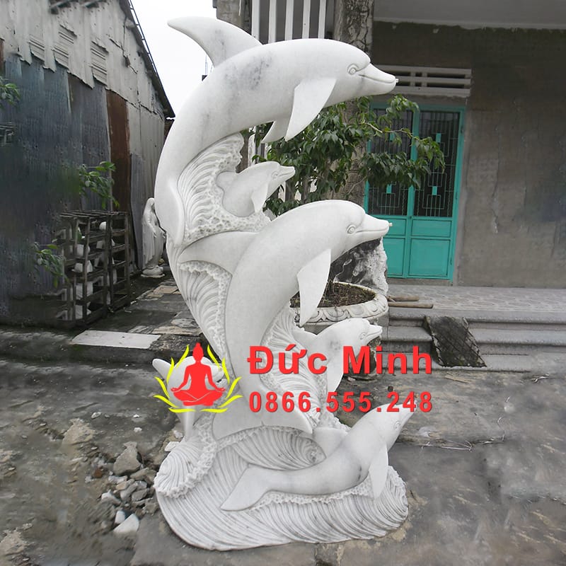 Tượng Cá Heo Đá Cẩm Thạch Trưng Bày Đẹp