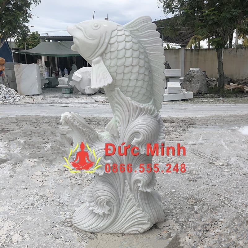 Tượng Cá Chép Phong Thủy Đá Cẩm Thạch Đẹp