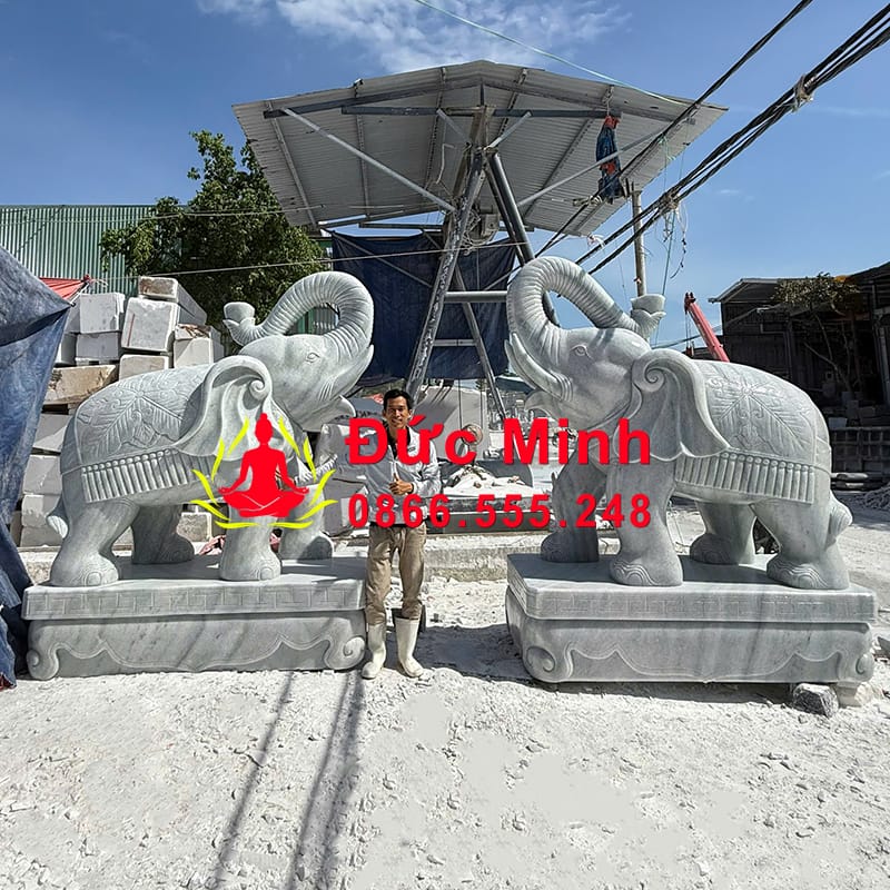 Tượng Voi Đá Xám Phong Thủy Đẹp tại tây Nguyên