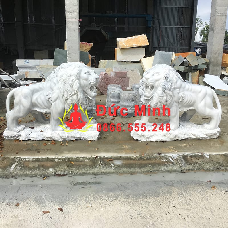Tượng Sư Tử Đá Phong Thủy Trấn Cổng Đẹp Tại Đà Nẵng