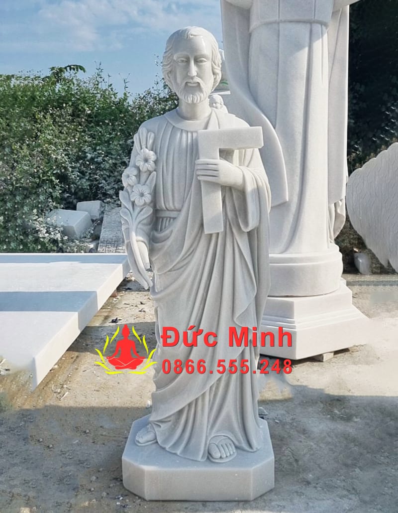 Tượng Thánh Giuse Thợ Đá Cẩm Thạch Đẹp Tại Bình Định