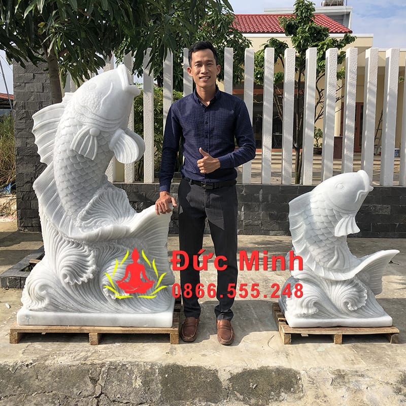 Tượng Cá Chép Đá Phong Thủy Trang Trí Đẹp