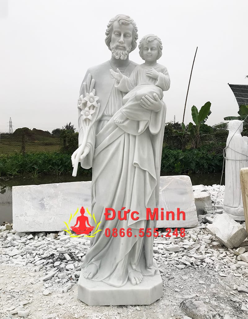 Tượng Đá Giuse Bồng Chúa Bằng Đá Cẩm Thạch Đẹp