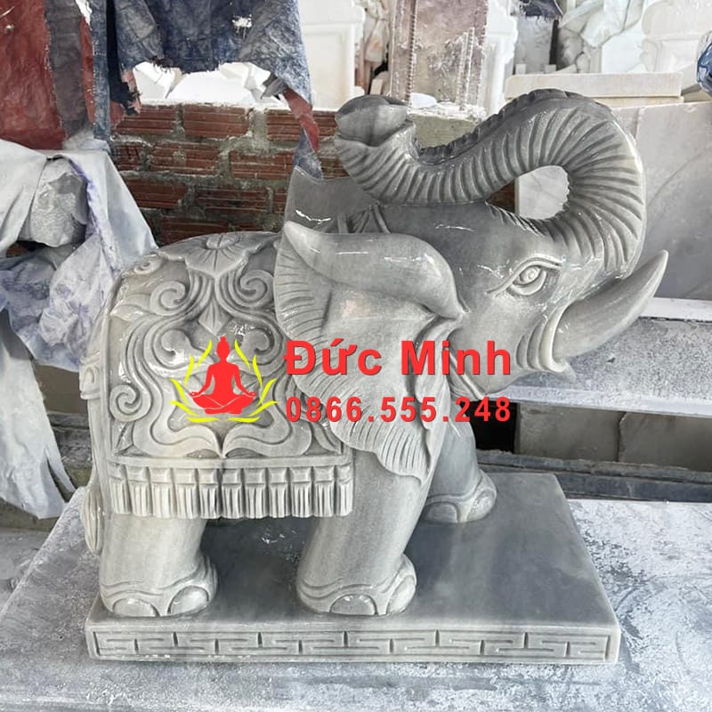 Tượng Voi Đá Xám Vân Phong Thủy Đẹp Tại Nam Định