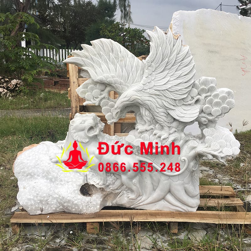 Tượng Đại Bàng Và Hổ Tranh Đấu Đá Phong Thủy Nguyên Khối Đẹp