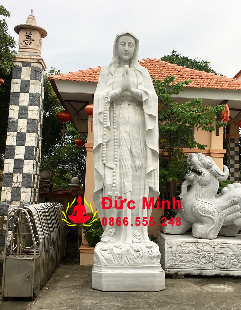Tượng Đức Mẹ Lộ Đức Bằng Đá Trắng Đẹp Tại Đà Nẵng