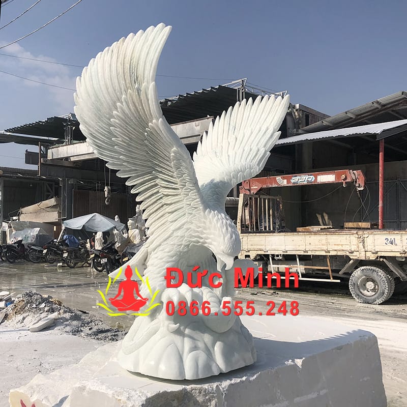 Tượng Đại Bàng Đá Trắng Phong Thủy Đẹp Tại Hà Nội