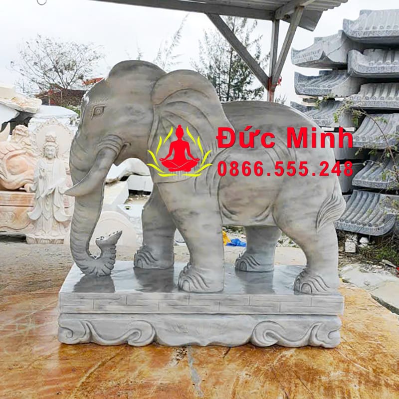 Tượng Voi Đá Xám Phong Thủy Đẹp