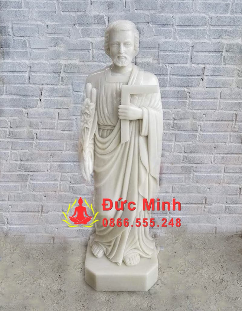 Thánh Cả Giuse Thợ Bằng Đá Non Nước Trắng Đẹp