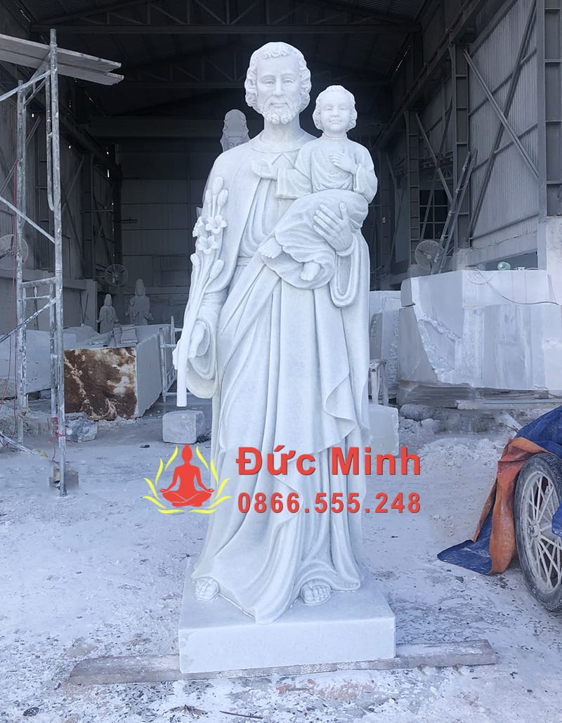 Tượng Thánh Giuse Bồng Chúa Bằng Đá Tự Nhiên Đẹp Tại Ban Mê Thuộc