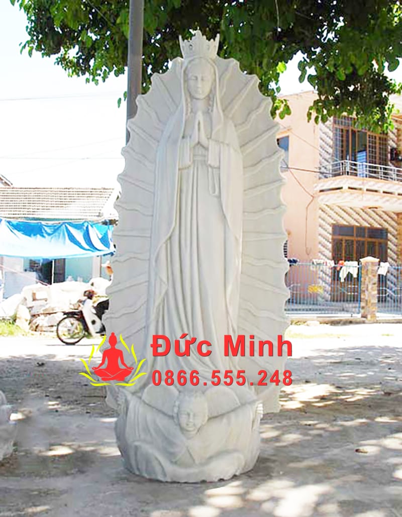 Tượng Đức Mẹ Fatima Hiện Ra Bằng Đá Cẩm Thạch Đẹp