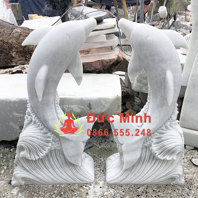 Tượng Cá Heo Đá Trắng Non Nước Đà Nẵng