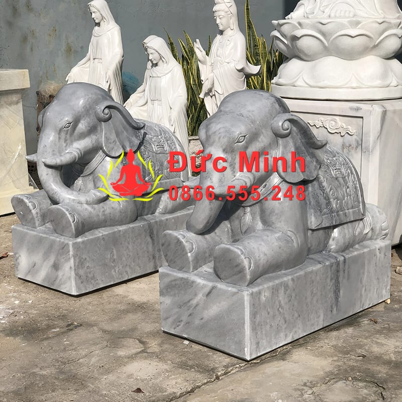 Tượng Voi Đá Xám Phong Thủy Mỹ Nghệ Tại Đà Nẵng