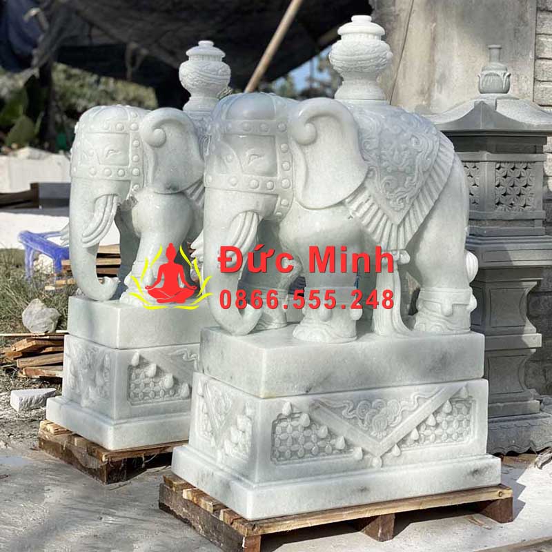 Tượng Voi Đá Trắng Phong Thủy Đẹp Nhất Hiện Nay