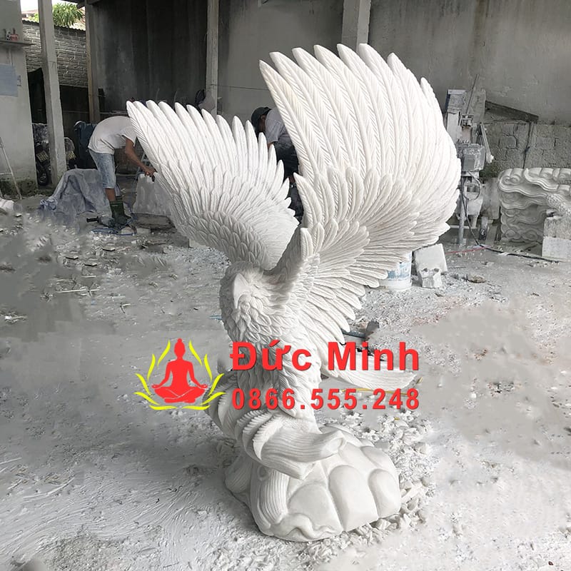 Tượng Đại Bàng Đá Cẩm Thạch Trắng Đẹp Nhất Đà Nẵng