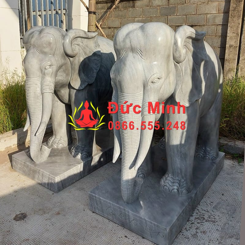 Tượng Voi Đá Xám Phong Thủy Tại Sóc Trăng