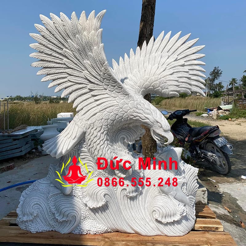 Tượng Đại Bàng Đá Phong Thủy Tung Cánh Đá Cẩm Thạch Đẹp Tại Tây Ninh