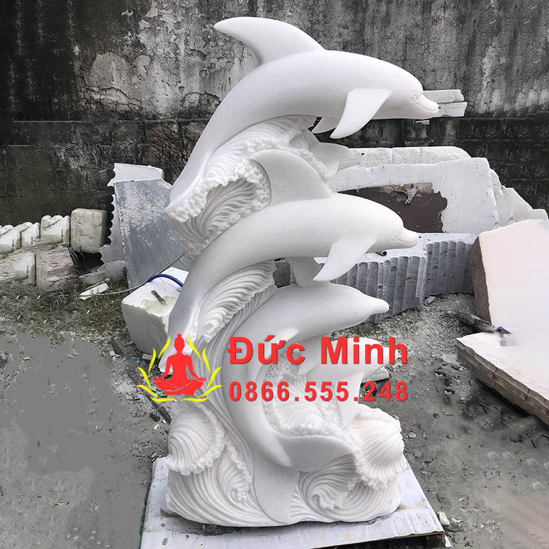 Tượng Cá Heo Đá Trang Trí Khuôn Viên Đẹp
